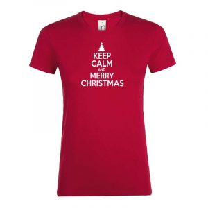 Keep Calm And Merry Christmas Damen T-Shirt