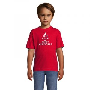 Keep Calm And Merry Christmas Kinder T-Shirt