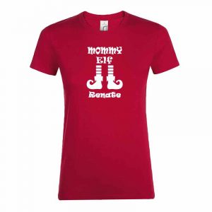 Mommy Elf mit Name T-Shirt