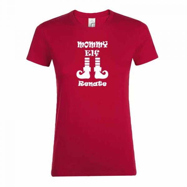 Mommy Elf mit Name T-Shirt
