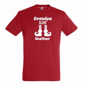 Grandpa Elf mit Name T-Shirt