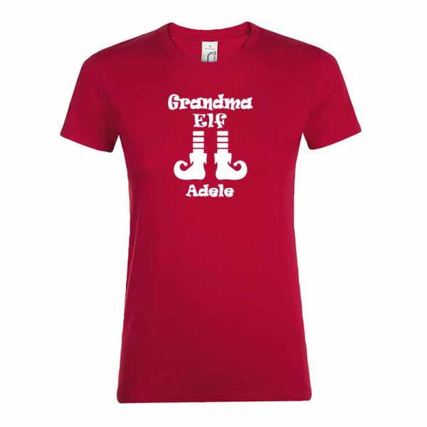 Grandma Elf mit Name T-Shirt