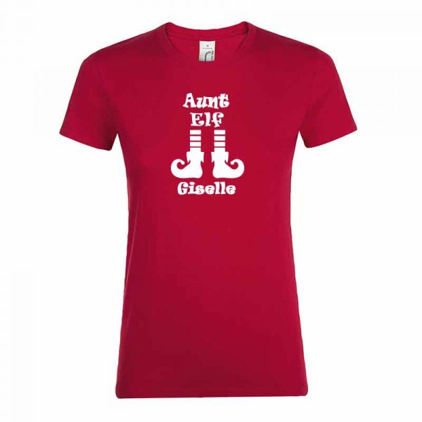 Aunt Elf mit Name T-Shirt