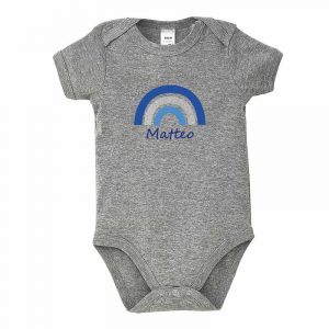 Regenbogen mit Name Kurzarm-Body