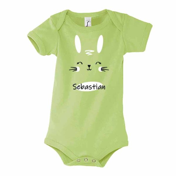 Häschen mit Name Kurzarm-Body