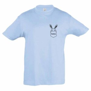 Häschen in Brusttasche mit Name Kinder T-Shirt