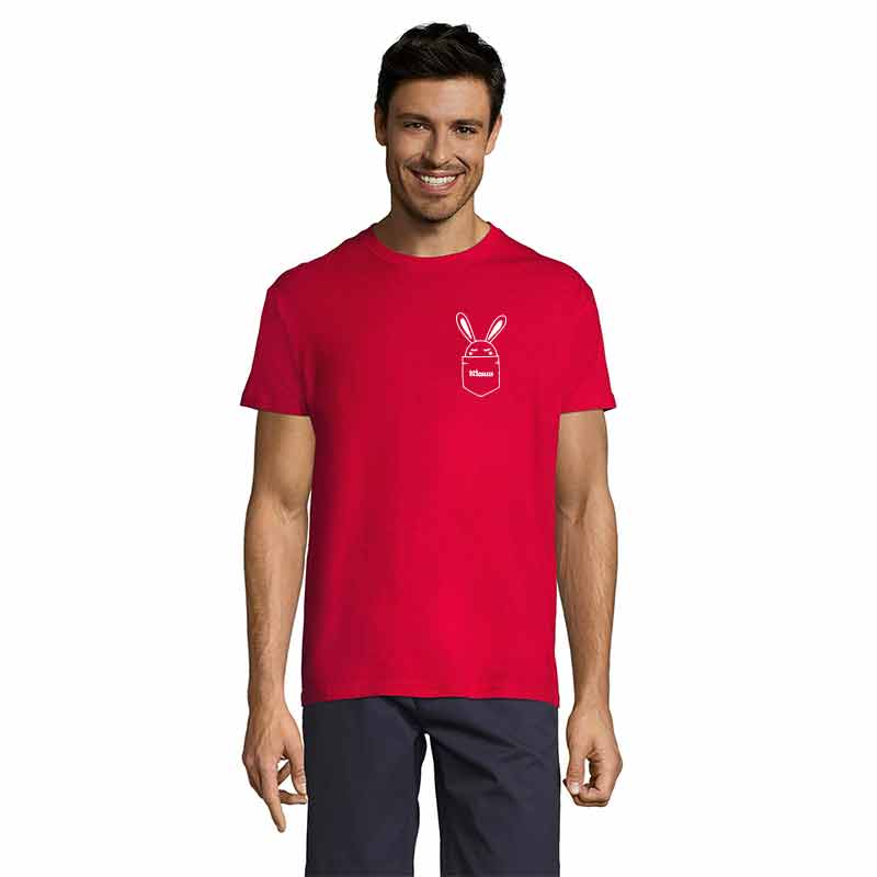 Häschen in Brusttasche mit Name Herren T-Shirt