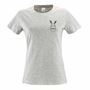 Häschen in Brusttasche mit Name Damen T-Shirt