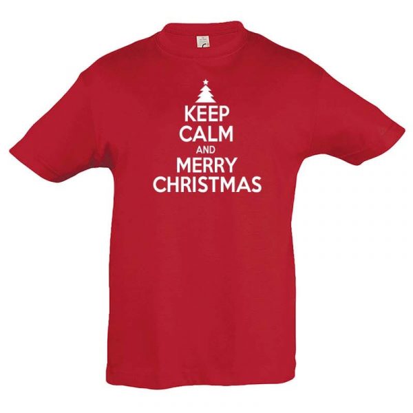 Keep Calm And Merry Christmas Kinder T-Shirt