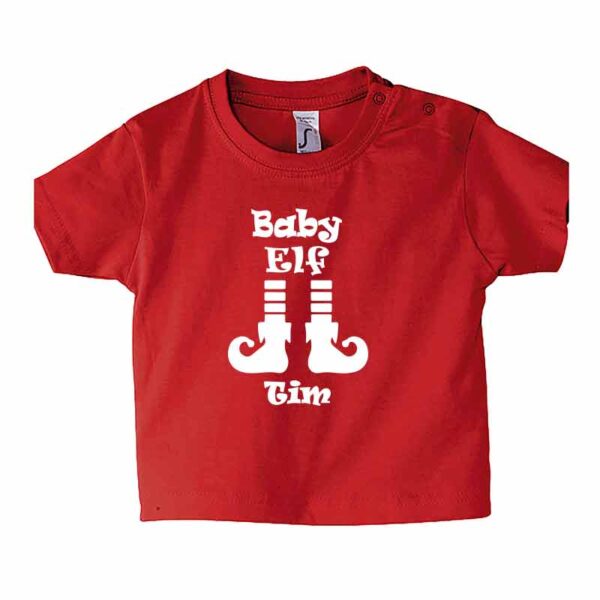 Baby Elf mit Name Kinder T-Shirt